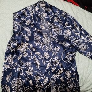 Blue flower print Kimono